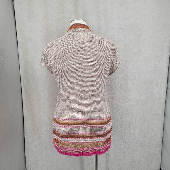 Chico's Color Pop Multicolor Knit Longline Cardigan Orange Pink Plus Size - Picture 11 of 16